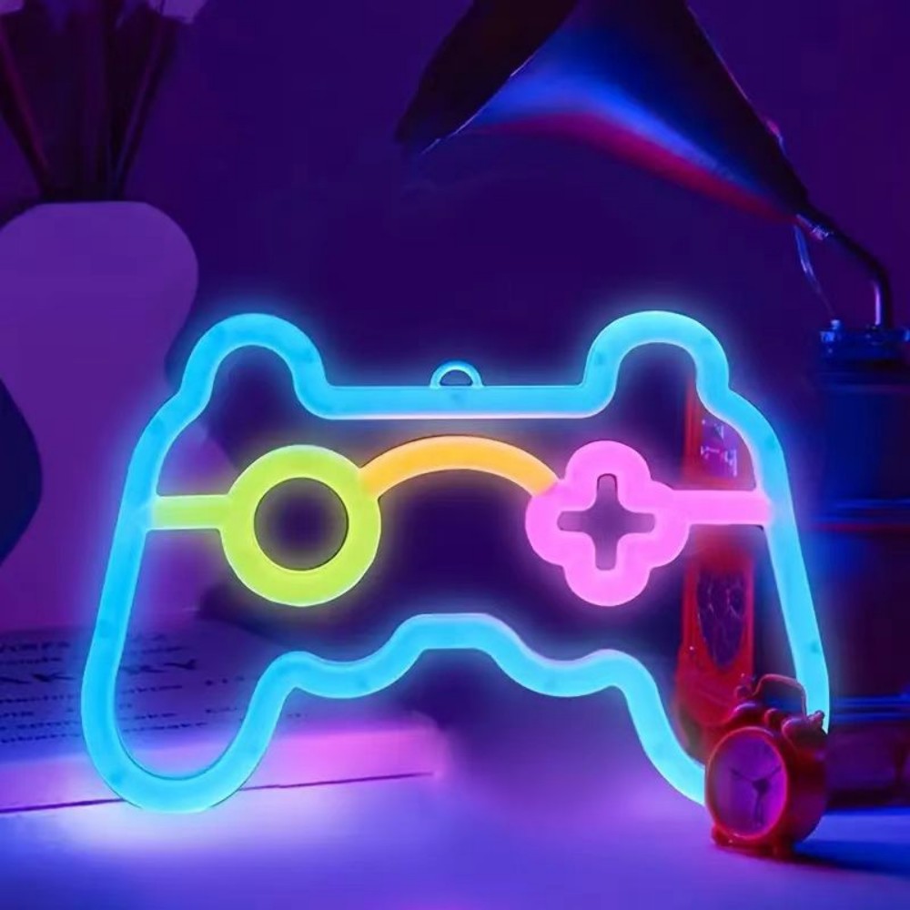 Gaming Accessories Wall - 1個 USB給電式ゲームコントローラーネオンサインLEDライト ゲーマーの部屋の装飾、子供部屋、壁、パーティー、ゲームデスクのナイトライト用