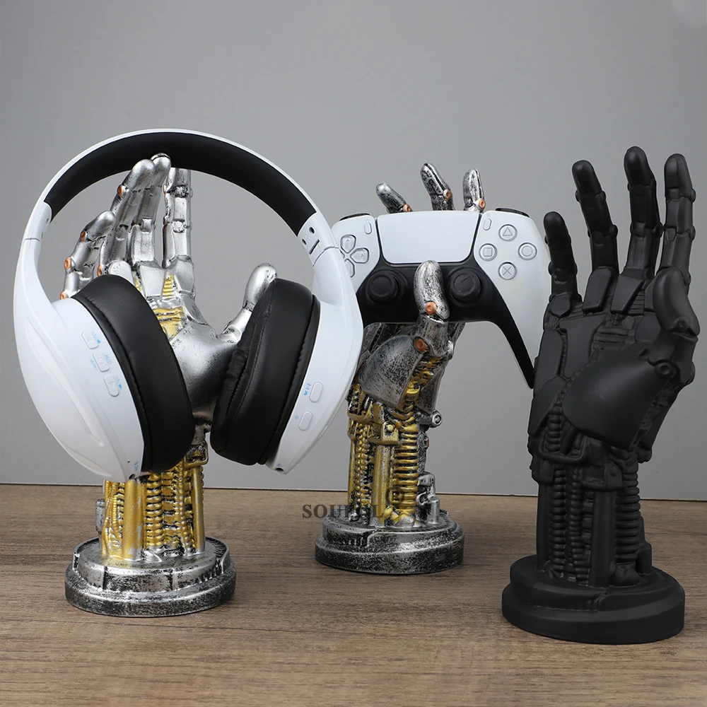 Gaming Setup Accessories Xbox - PS4/PS5/Xbox シリーズ用ゲームパッドブラケットサイバーパンクロボットスタンドニンテンドースイッチプロコントローラーゲーム装飾品アクセサリー