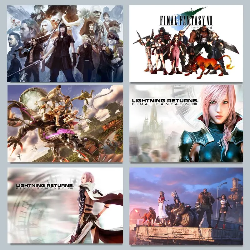 Gaming Accessories Wall - ファイナルファンタジー VII ベイパーワーブ キャンバス ポスター クラウド