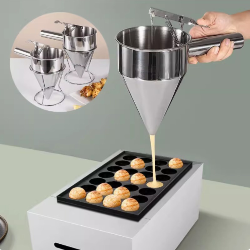 Gaming Kitchen Accessories - 600/1200MLステンレス製液体漏斗ディスペンサー、タコボールツール、ハンドルとブラケット付き調理キッチンアクセサリー