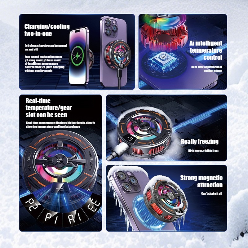K28 磁気半導体電話クーラー ワイヤレス高速充電器冷却ラジ - Gaming Accessories Phone のレビューと価格
