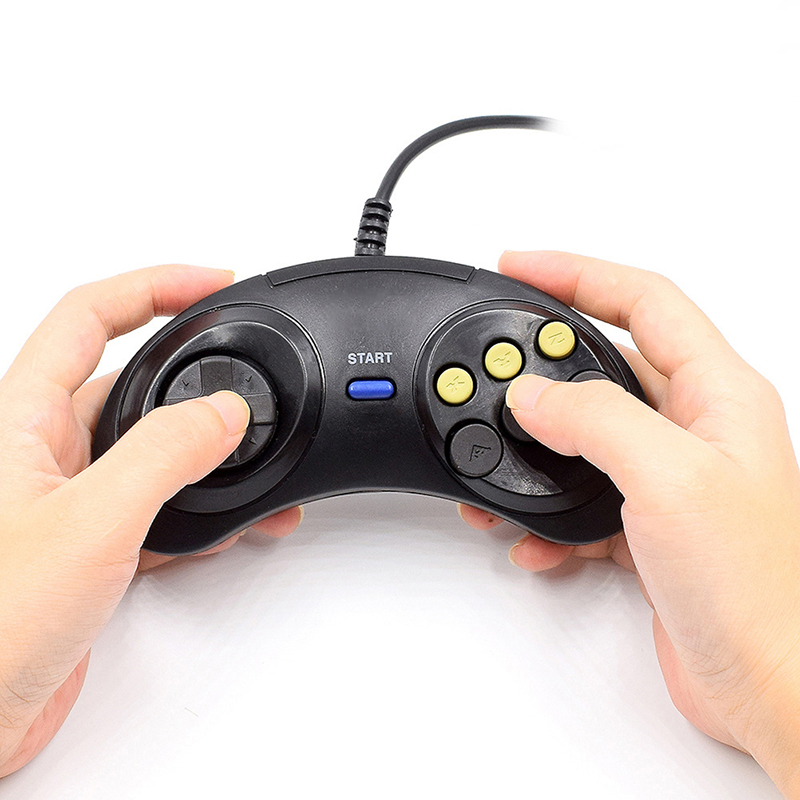 セガ-クラシック有線ゲームコントローラー,6つのボタン,ジョ - Gaming Accessories Driving のレビューと価格