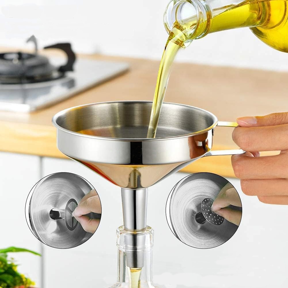 1Pc ステンレス鋼食用油漏斗広口キッチンアクセサリーバービ - Gaming Kitchen Accessories のレビューと価格