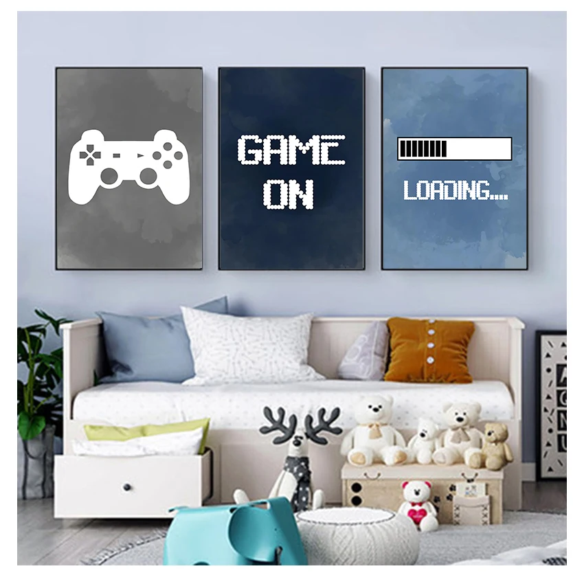 保育園の男の子の壁飾り、ゲームパーティーポスタープリント、子 - Gaming Accessories Wall のレビューと価格