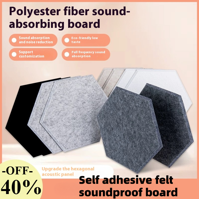 20x10cm 吸音フェルト壁パネル、六角形寝室防音ボード、 - Gaming Accessories Wall のレビューと価格