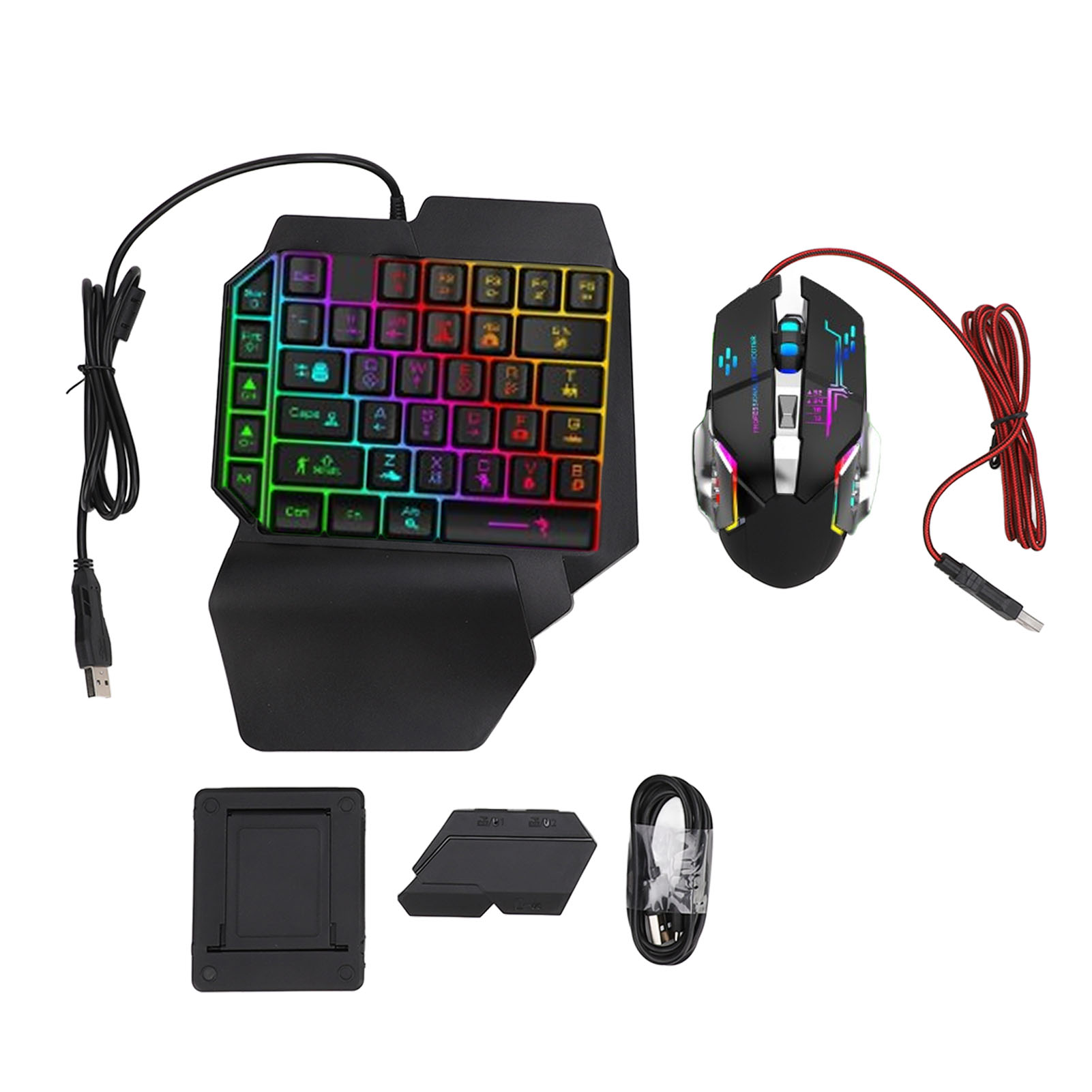 キーボード マウス コンバーター セット 応答性の高い片手キ - Gaming Accessories Phone のレビューと価格