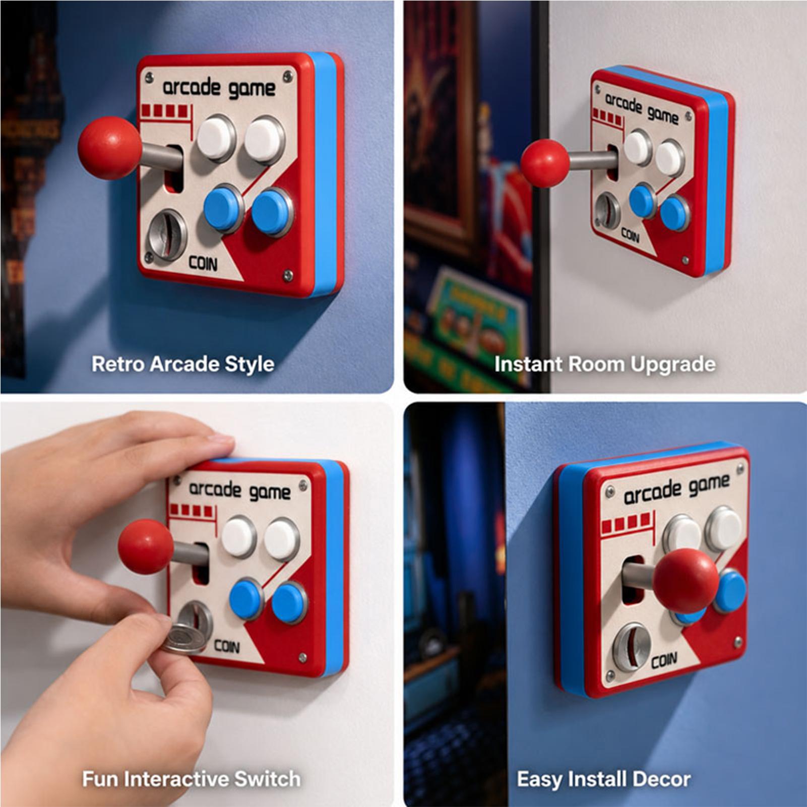 クリエイティブレトロアーケードゲームライトスイッチカバーレト - Gaming Accessories Wall のレビューと価格