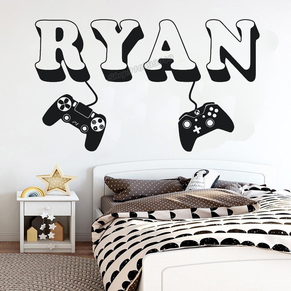 ゲーマーウォールステッカーカスタム名コントローラビデオゲーム - Gaming Accessories Wall のレビューと価格