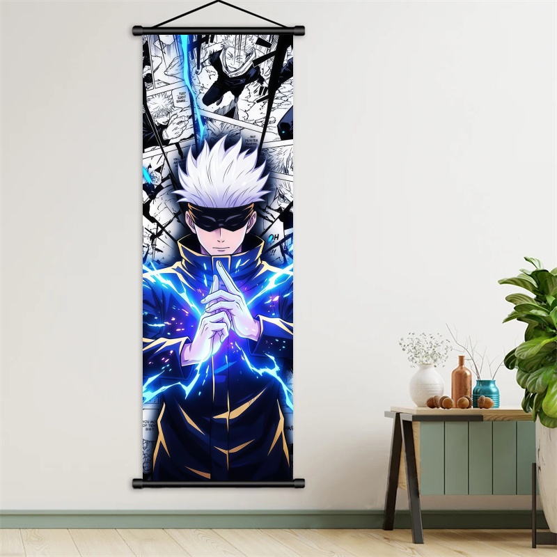 呪術廻戦 五条悟 アニメアート 布製ウォールポスター 壁掛け - Gaming Accessories Wall のレビューと価格